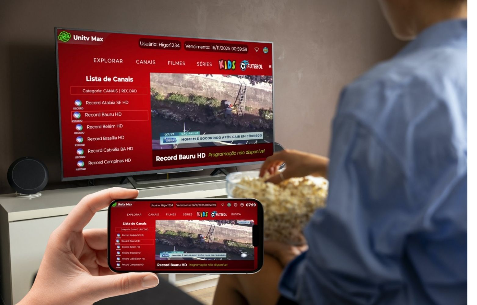 UNITV COM TESTE AUTOMÁTICO